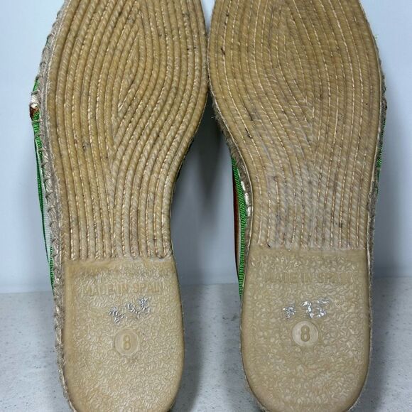KATE SPADE NEW YORK LIDO sparkle striped lace up espadrilles flats shoes 8 M - Picture 8 of 8